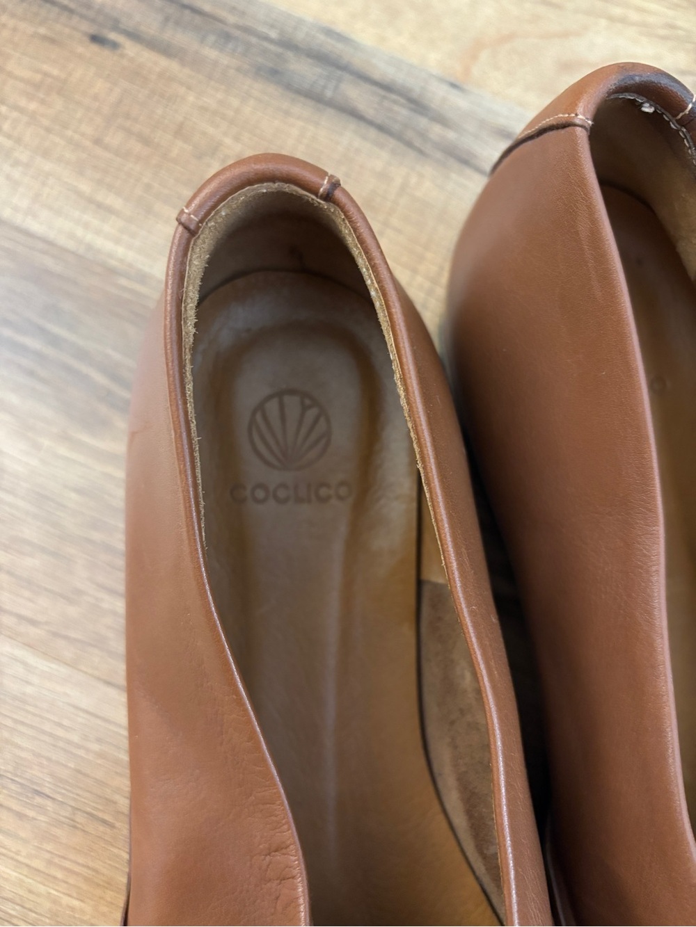 Coclico Gen Flat Leather Slip On Shoes Minimalist Brown Women’s - Picture 3 of 13